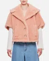 Max Mara Cambusa Teddy Cape In Rosa