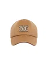 Max Mara Camel Brown Camel Wool Fedora Logo Baseball Hat In Brown