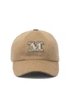 Max Mara Camel Brown Camel Wool Fedora Logo Baseball Hat In Brown