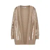 Max Mara Mirco Cable Knit Sequined Cardigan In Pink