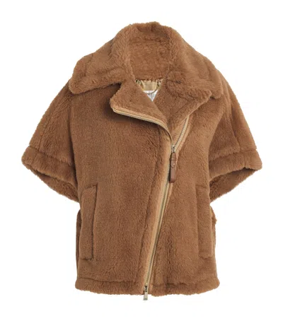 MAX MARA CAMEL-BLEND AVIATOR COAT