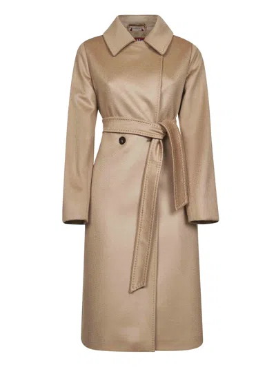 Max Mara Camel Broadcloth Bcollag Robe Coat