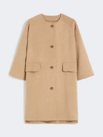 Max Mara Camel Broadcloth Coat In Neutral