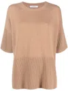 Max Mara Knitted Cashmere Top In Brown