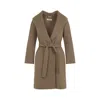 Max Mara Camel Brown Messi Wool Coat In Gray