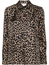 Max Mara Seidenhemd Mit Leoparden-print In Brown