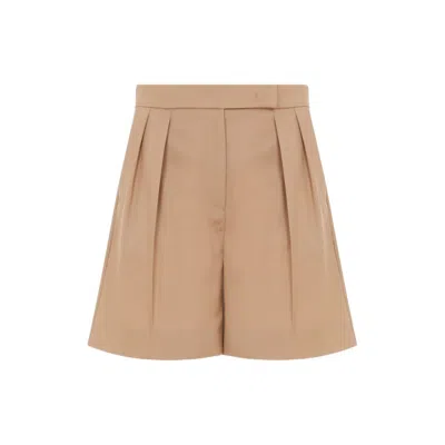 MAX MARA MAX MARA CAMEL BROWN VIRGIN WOOL JESSICA SHORTS