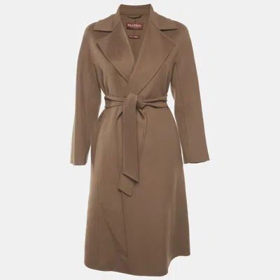 Pre-owned Max Mara Camel Brown Wool Belted Coat S