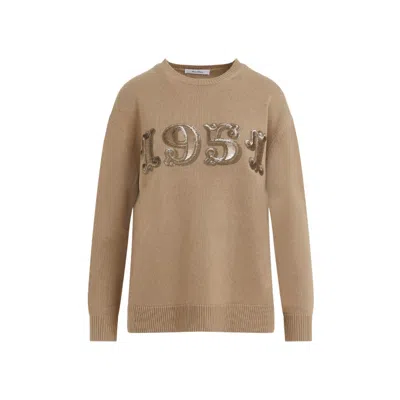 MAX MARA MAX MARA CAMEL BROWN WOOL PLATA 1951 SWEATER