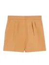 Max Mara Jessica Wool Shorts Camel In Brown