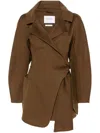 Max Mara Wool Wrapped Jacket In Brown