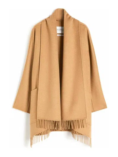 Max Mara Camel Cardigan Coat In Brown