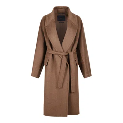 Max Mara Camel Cashmere Coats In Brown