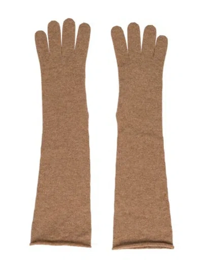 Pre-owned Max Mara Camel Cashmere Knit Gloves In Neutral