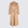 Max Mara Labbro Belted Cashmere Coat In Gold