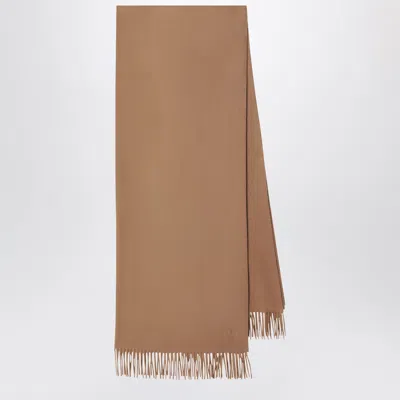 Max Mara Camel Cashmere Scarf In Brown