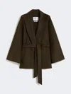 Max Mara Camel Coat With Belt In Burgundy