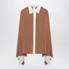 Max Mara Camel Silk Colour-block Shirt