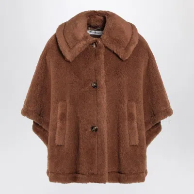 MAX MARA MAX MARA  CAMEL-COLOURED CAPE IN TEDDY FABRIC