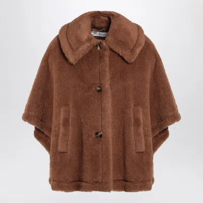 MAX MARA CAMEL-COLOURED CAPE IN TEDDY FABRIC