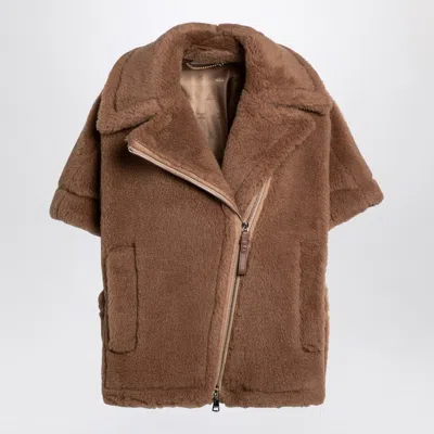 Max Mara Newmanto Shearling Jacket In Brown