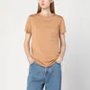 Max Mara Camel-coloured T-shirt In Cotton In Brown