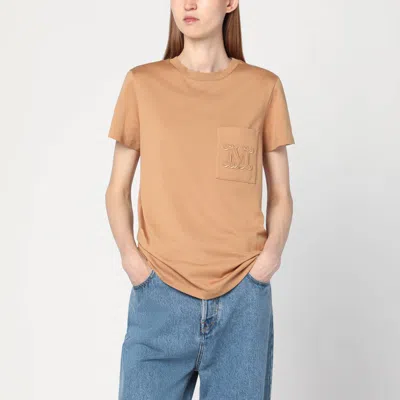 Max Mara Camel-coloured T-shirt In Cotton In Neutral