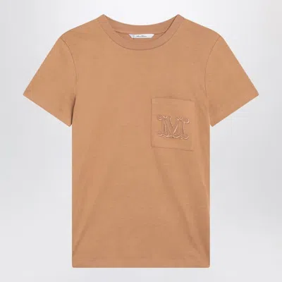MAX MARA MAX MARA  CAMEL-COLOURED T-SHIRT IN COTTON