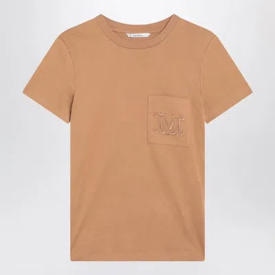 Max Mara Camel Cotton Jersey Tshirt In Neutral