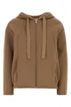 Max Mara Brown Stripe-detail Zip-up Hoodie In Brown
