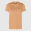 Max Mara Camel Cotton T-shirt In Brown