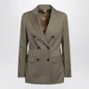 Max Mara Double Breasted Tailored Jacket Front Pockets In Brown