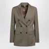 Max Mara Double Breasted Tailored Jacket Front Pockets In Brown