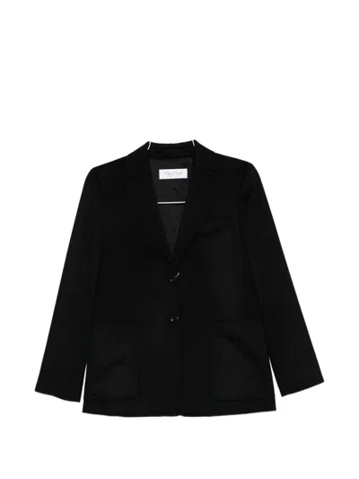 Max Mara Camel Drap Blazer In Black