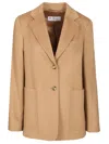 Max Mara Camel Drap Blazer Jackets Beige In Brown