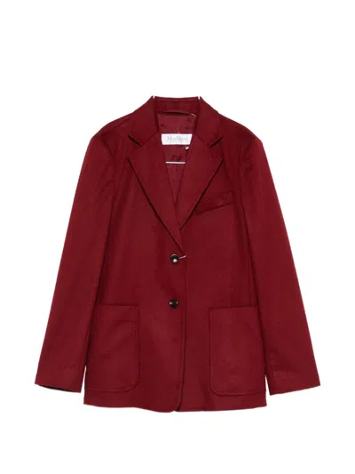 Max Mara Camel Drap Blazer In Red