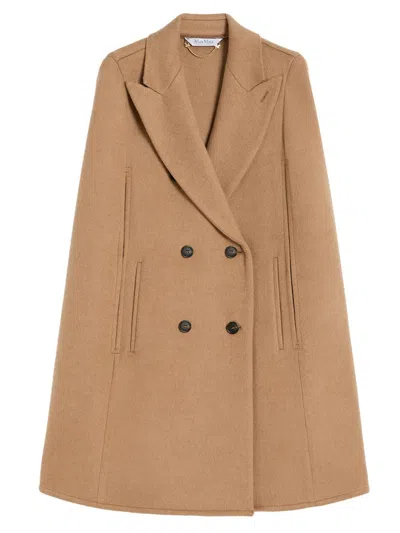 Max Mara Camel Drap Cape Accessories In Multi