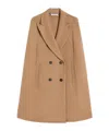 Max Mara Wool Double-breasted Coat In Brown