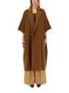 Max Mara Camel Drap Cape Coat In Brown
