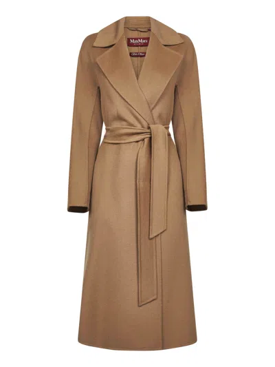 Max Mara Camel Drap Double Cloth Cles Robe Coat