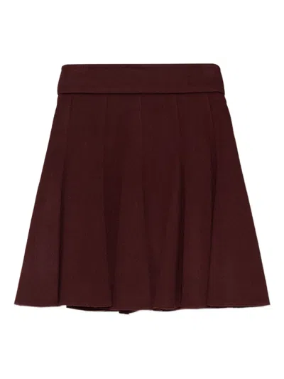 Max Mara Camel Drap Mini Skirt In Burgundy