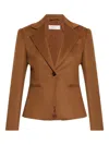 Max Mara Camel Drap Short Jacket In Brown