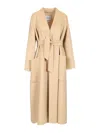 Max Mara Camel Dressing Gown Coat Coats Beige In Neutral