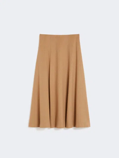 Max Mara Camel Flared Skirt In Brown