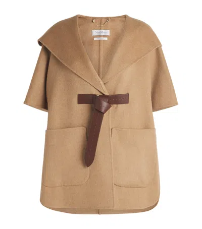 MAX MARA CAMEL HAIR BELTED CAPE