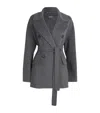 Max Mara Camel Hair Belted Coat In Gray