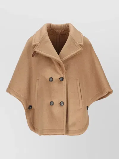 Max Mara Camel Hair Cape In Brown