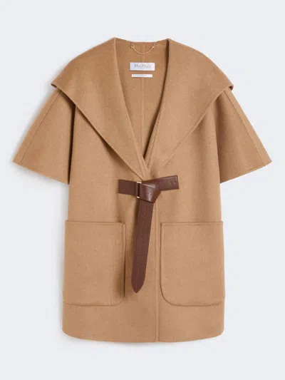 Max Mara Camel-hair Cape In Brown