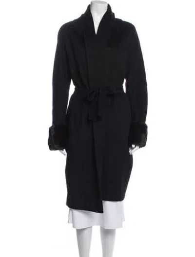 Pre-owned Max Mara Camel Hair Coat In Black