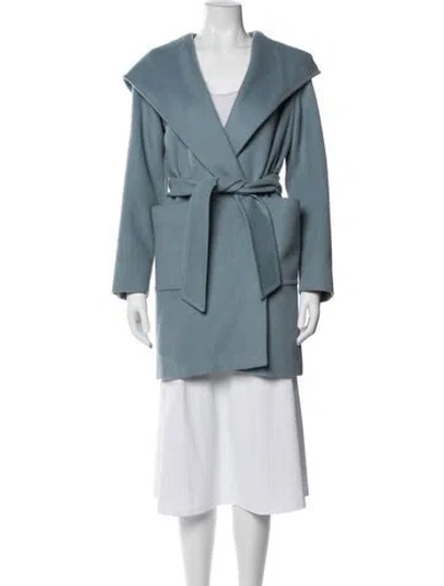 Pre-owned Max Mara Camel Hair Coat In Blue